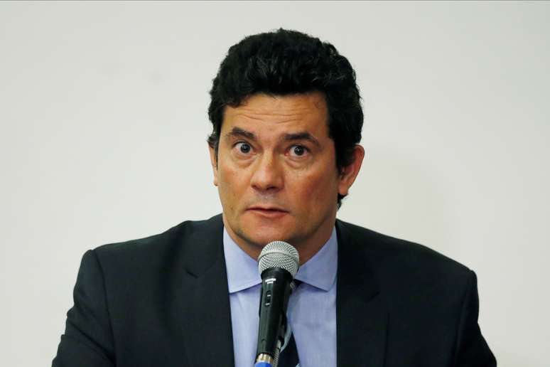 Sergio Moro fala durante entrevista coletiva em Brasília 24/4/202. REUTERS/Ueslei Marcelino