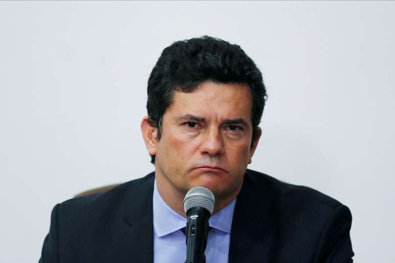 Ministro da Justiça, Sergio Moro, ao anunciar saída do governo Jair Bolsonaro. 24/4/2020. REUTERS/Ueslei Marcelino