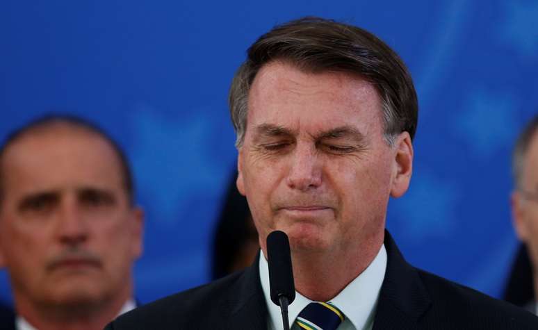 Presidente Jair Bolsonaro durante pronunciamento no Palácio do Planalto
24/04/2020 REUTERS/Ueslei Marcelino