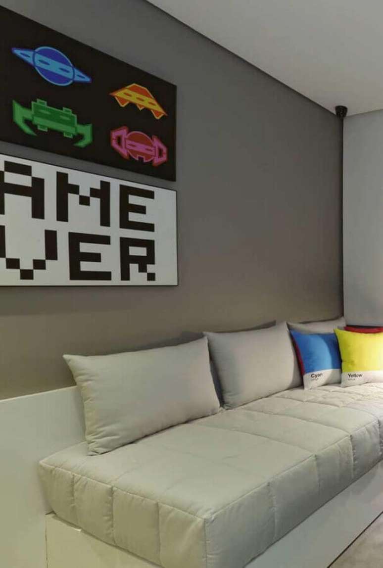 74. Modelos de quadros para quarto gamer decorado – Foto: Ideias Decor