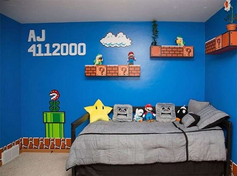 6. A franquia Mario é clássica e, por isso, também é inspiração para muitos quartos de gamers