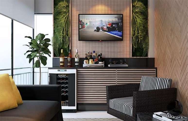 6. Ideias criativas para montar seu home bar na varanda do apartamento. Fonte Pinterest