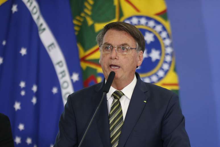Jair Bolsonaro, presidente do Brasil, durante discurso em Brasília