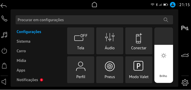 Tela do sistema VW Play.