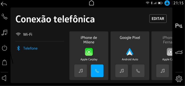 Tela do sistema VW Play.