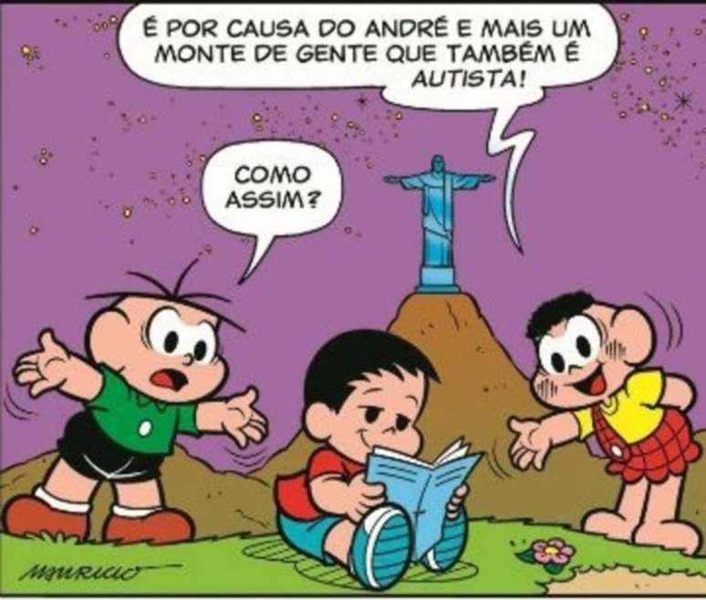 Instituto Mauricio de Sousa lança tirinha inédita com personagem André para comemorar o Dia Mundial do Transtorno do Espectro Autista. 