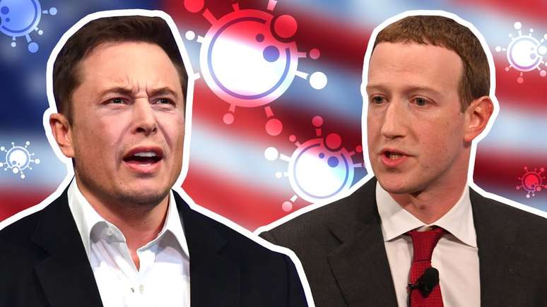 Elon Musk e Mark Zuckerberg t&ecirc;m opini&otilde;es opostas sobre as medidas tomadas para lidar com a pandemia de coronav&iacute;rus.