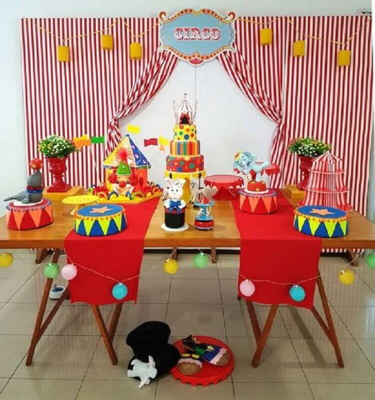 10. Festa circo como ideias de tema para mesvers&aacute;rio &ndash; Foto: A Minha Festinha