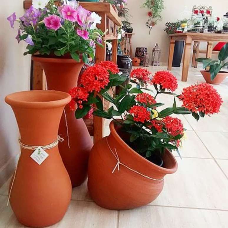 41. Vasos grandes para jardim com flores coloridas – Via: Pinterest