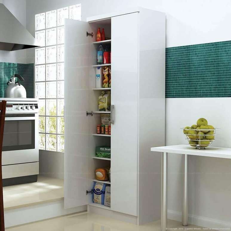 7. Modelo de armário multiuso cozinha para guardar mantimentos – Foto: Pinterest