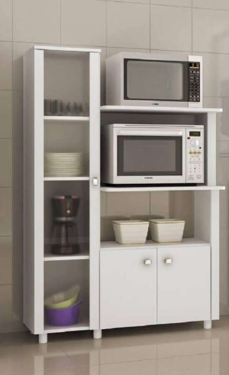 28. Armário multiuso cozinha com nichos para acomodar eletrodomésticos – Foto: Pinterest