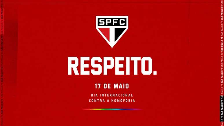 Manifestação do São Paulo contra a homofobia - FOTO: Twitter/São Paulo FC