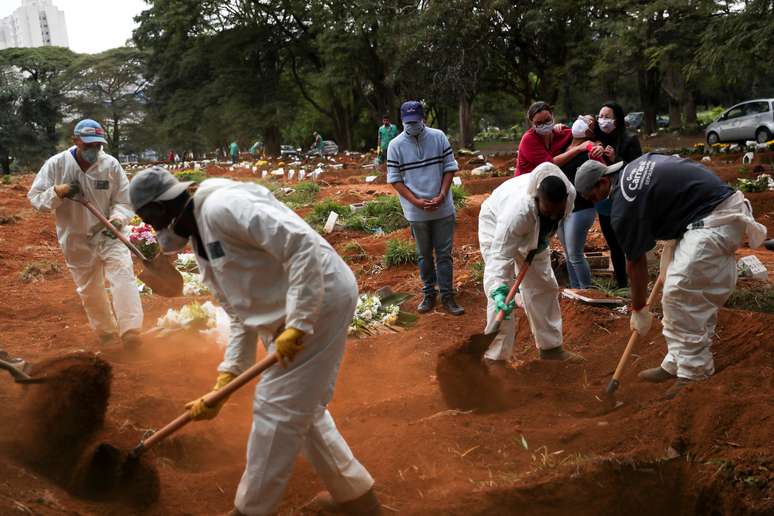 Enterro de vítima do coronavírus em São Paulo (SP) 
13/05/2020
REUTERS/Amanda Perobelli