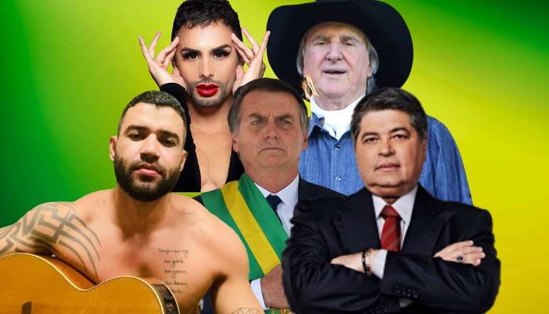 Bolsonaro entre Gusttavo Lima, Agustin Fernandez, Sérgio Reis e José Luiz Datena: defesa do presidente nas redes sociais e na mídia ...