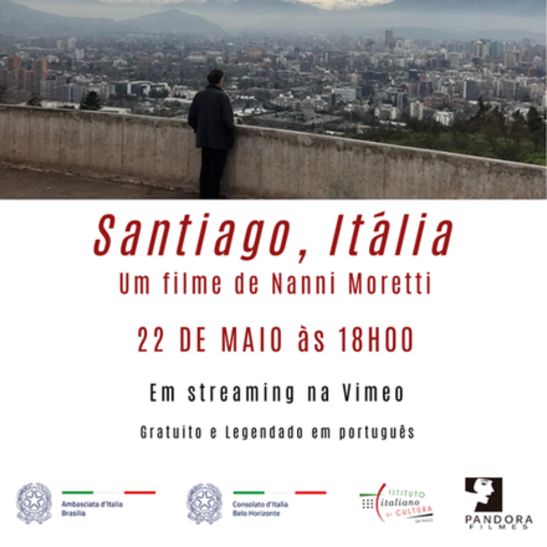 Embaixada da Itália vai apresentar 'Santiago, Itália' por streaming a partir de 22 de maio