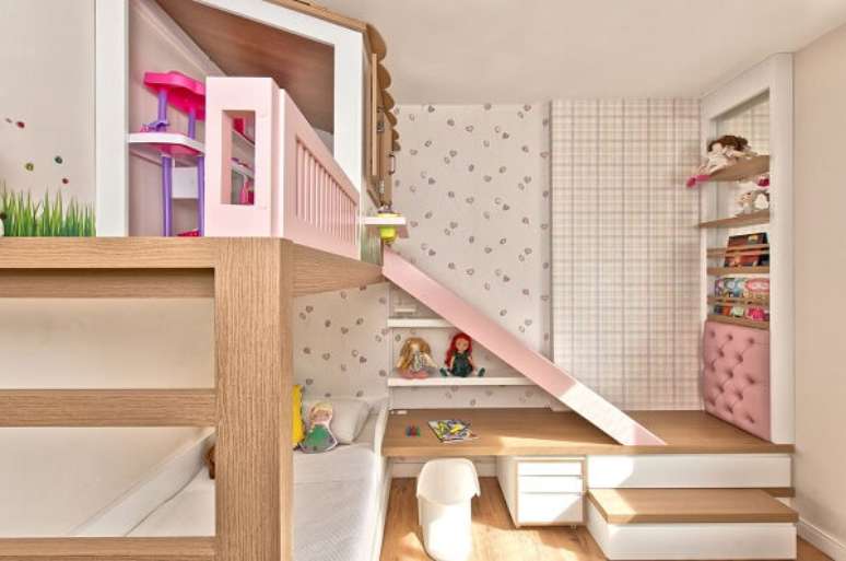 37. Os móveis infantil deixam o quarto ainda mais divertido. Fonte: Espaço do Traço Arquitetura