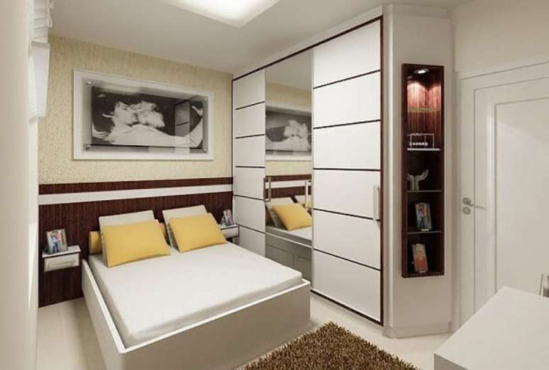 38. Os móveis modulados podem complementar a decoração do seu quarto. Fonte: Pinterest