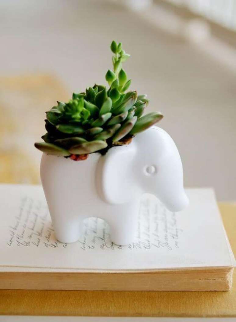 51. Plantas pequenas em vasos decorativos modernos – Via: Pinterest