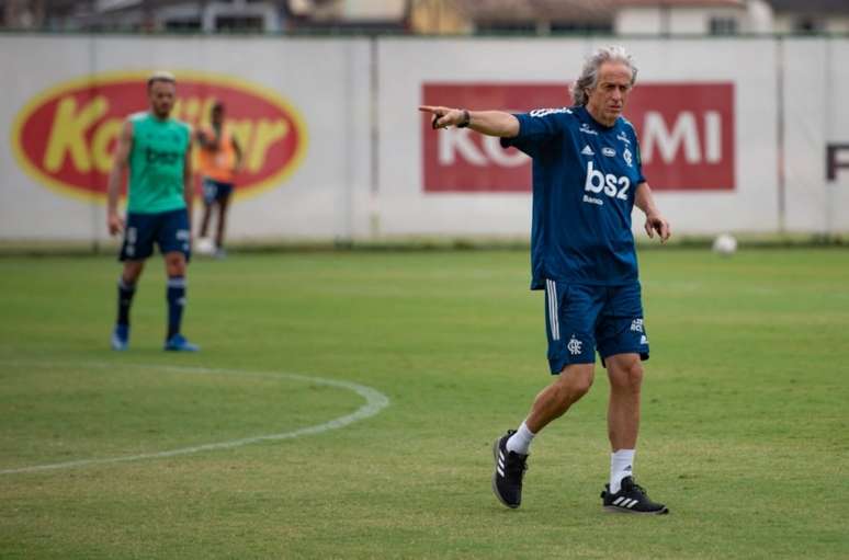 O técnico Jorge Jesus tem comparecido ao Ninho do Urubu (Foto: Alexandre Vidal/Flamengo)