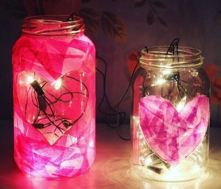 35. Luminária romântica para o dia dos namorados. Fonte: Pinterest