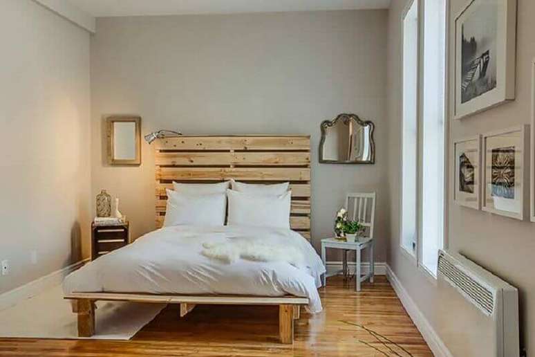 9. Quarto decorado com cabeceira de pallet casal -Foto: Houzz