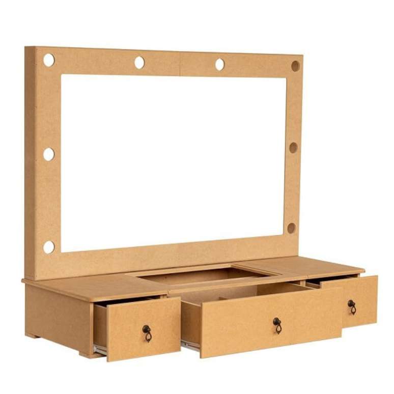 51. Penteadeira camarim mdf suspensa com 3 gavetas. Fonte: Pinterest