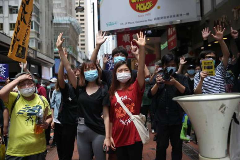 Protesto contra projeto de lei de segurança nacional em Hong Kong