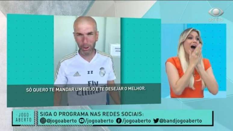 Renata Fan incrédula ao receber recado de Zinedine Zidane (Foto: Reprodução)