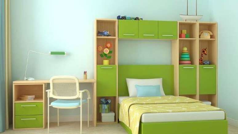 67. Quarto verde com guarda roupa infantil – Via: Westwing