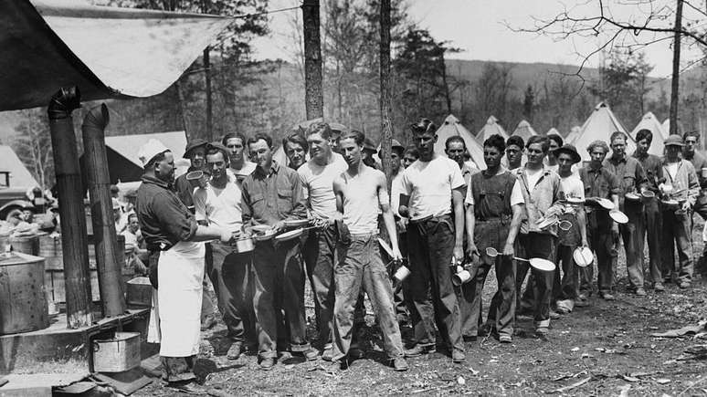 Durante a Grande Depressão da década de 1930, houve desabastecimento de comida