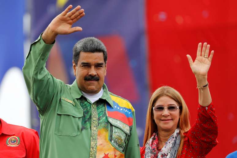 Presidente da Venezuela, Nicol&aacute;s Maduro, e a primeira-dama, Cilia Flores
17/05/2018
REUTERS/Carlos Jasso