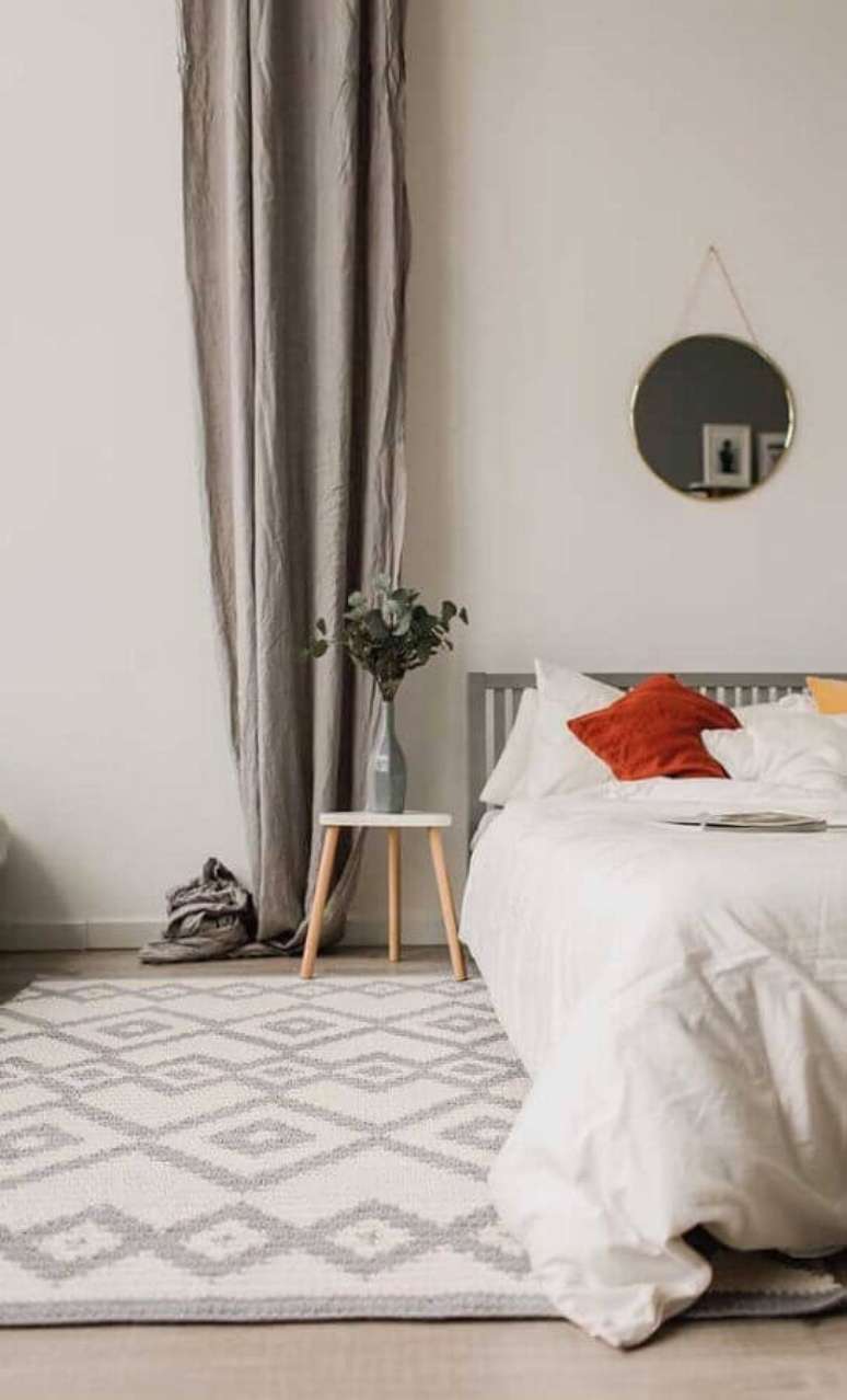 32. Tapete de crochê para quarto de casal minimalista – Foto: Houzz