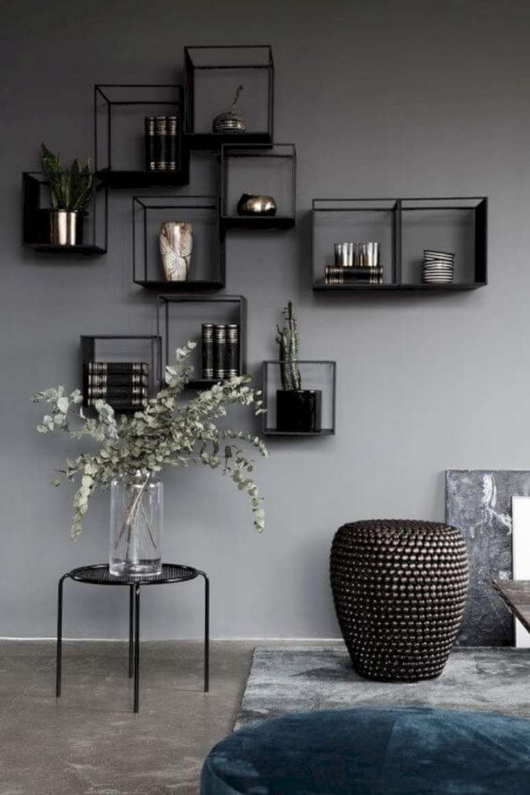 21. Móveis de ferro na sala de estar como nichos modernos – Via: Pinterest