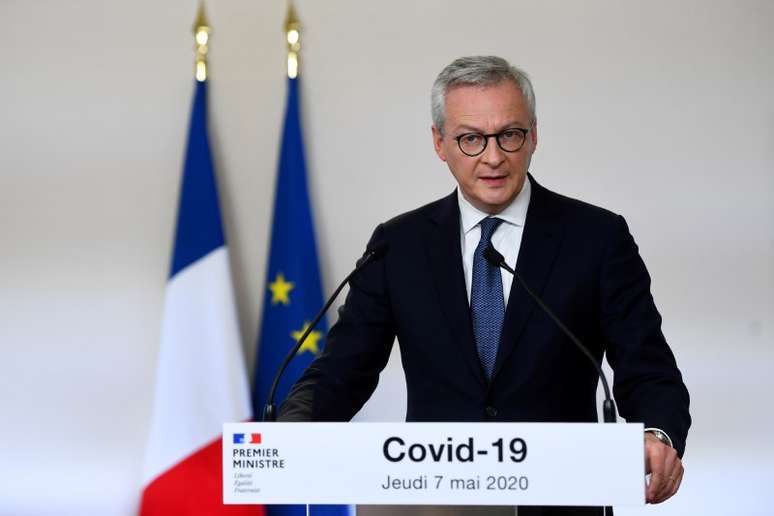 Bruno Le Maire, ministro das Finanças da França, durante evento em Paris 
07/05/2020
REUTERS/Christophe Archambault/Pool