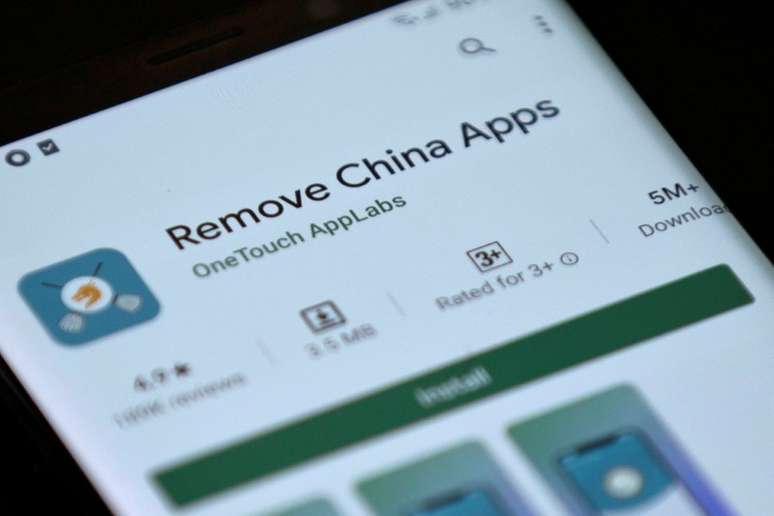 Aplicativo "Remove China Apps" visto na loja virtual Google Play 
02/06/2020
REUTERS/Danish Siddiqui