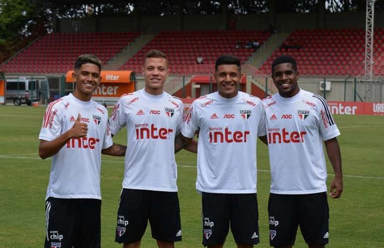 Maia, Sena, Galeano e Marcos Júnior treinaram com o São Paulo em 2020 - FOTO: Felipe Espíndola/São Paulo FC