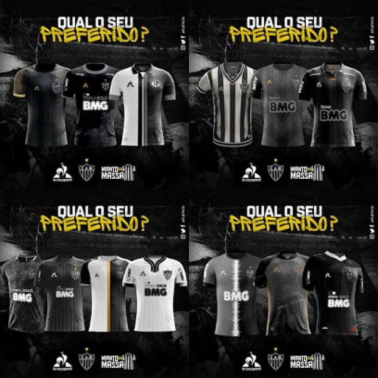 A enquete é para escolher quais modelos de camisa criados pelo torcedor serão produzidos pela fornecedora do Galo como material especial-(Divulgação)