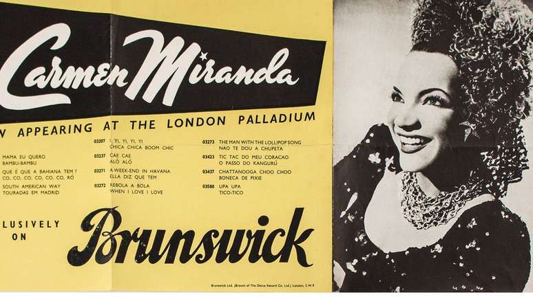 Carmen Miranda, em sua única temporada de espetáculos na Inglaterra, apresentou-se no London Palladium durante um mês, fazendo duas apresentações diárias com seu conjunto, o Bando da Lua