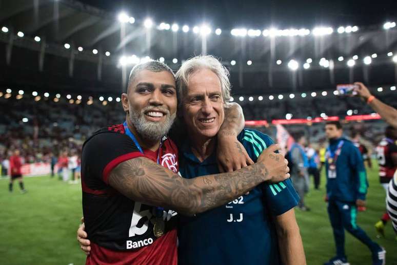 Gabigol e Jorge Jesus, do Flamengo