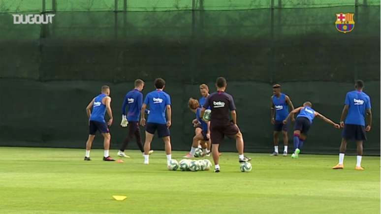 Barcelona já realiza treinos em grupos como antes da paralisação (Reprodução/ Dugout)