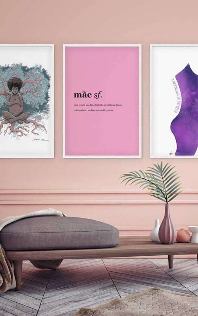 23. Quadros com frases para decoração feminina – Foto: Pinterest