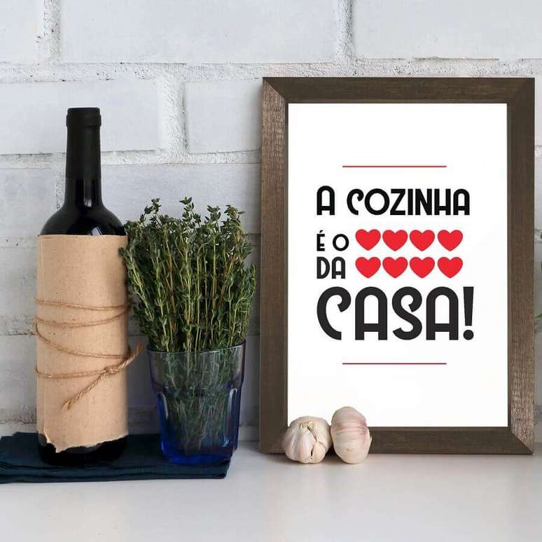 31. Modelo de quadros com frases para cozinha – Foto: Decoração de Casa