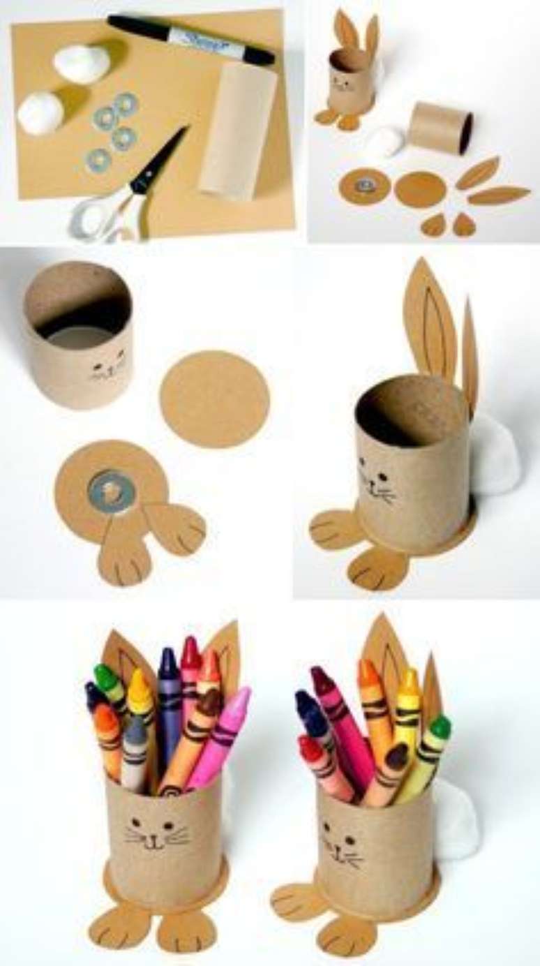 46. Artesanatos fáceis com rolo de papel – via: Pinterest