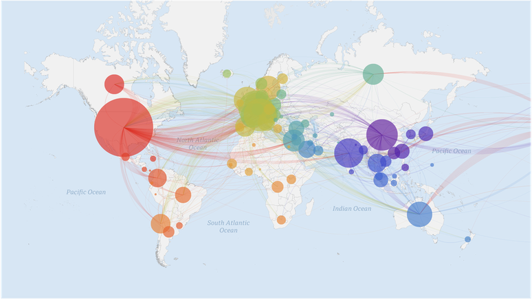 Mapa mostra as milhares de sequ&ecirc;ncias gen&eacute;ticas do coronav&iacute;rus