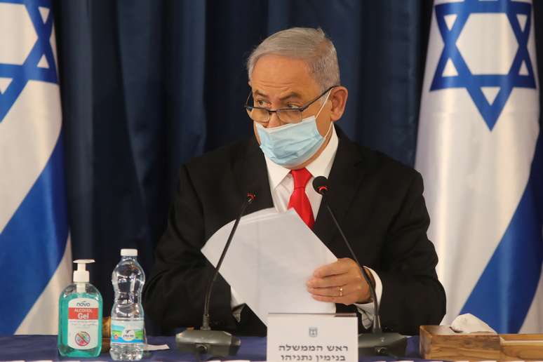 Netanyahu participa de entrevista à imprensa
 7/6/2020 Menahem Kahana/Pool via REUTERS