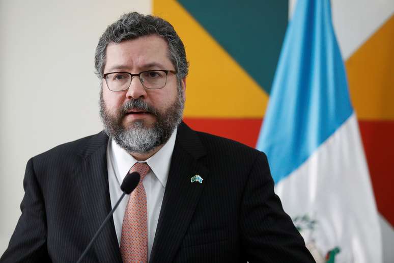 Ministro das Rela&ccedil;&otilde;es Exteriores, Ernesto Ara&uacute;jo, na Cidade da Guatemala
19/02/2020 REUTERS/Luis Echeverria