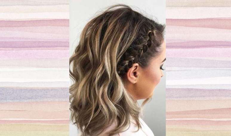 Faça uma trança na lateral da cabeça e deixa o cabelo solto para que o penteado ganhe mais estilo – Foto: Reprodução/Pinterest