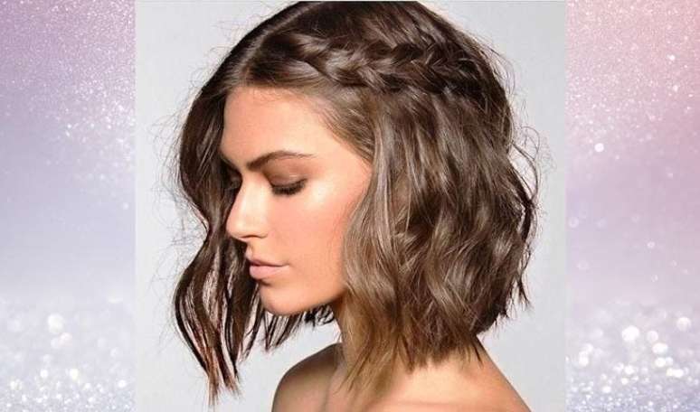 As tranças laterais são as mais comuns entre as mulheres de cabelo curtinho pois são fáceis de fazer e não precisam de fios muito longos – Foto: Reprodução/Pinterest