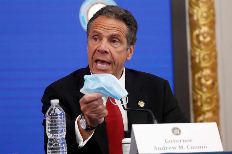 Governador Andrew Cuomo fala no bolsa de Nova York
 26/5/2020 REUTERS/Lucas Jackson