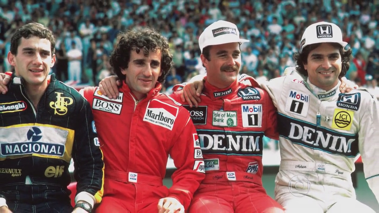 Senna, Prost, Mansell e Piquet: só os dois brasileiros perdem em suas letras (S e P).